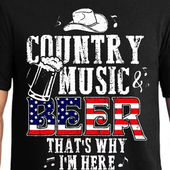 Country Music And Beer ThatS Why IM Here Pajama Set