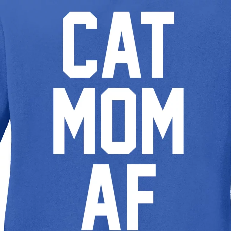 Cat Mom Af Gift For Cat Moms Of Kitties Ladies Long Sleeve Shirt