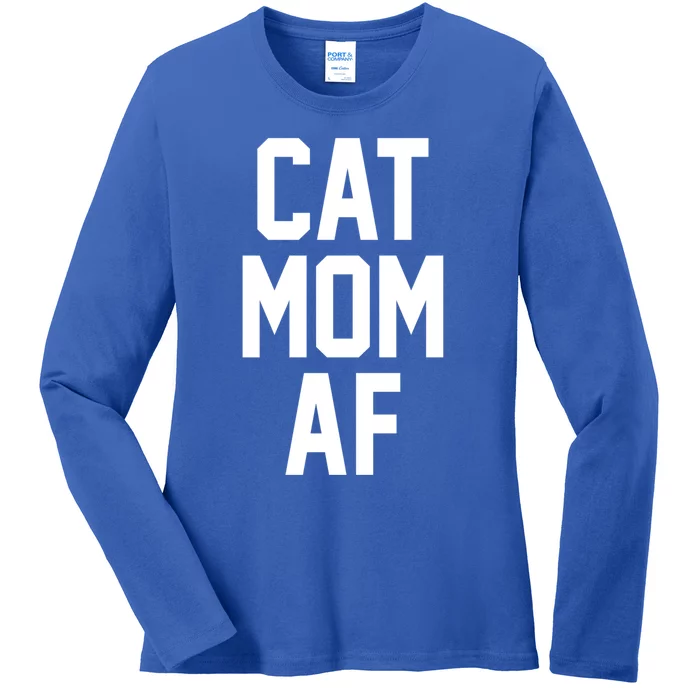 Cat Mom Af Gift For Cat Moms Of Kitties Ladies Long Sleeve Shirt