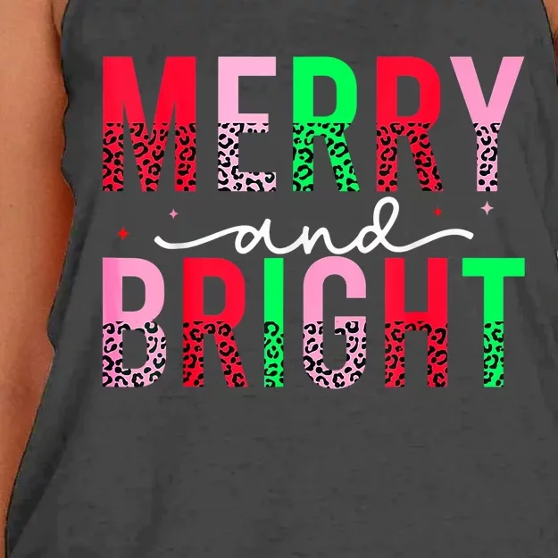 Cute Merry And Bright Christmas Lights Women's Knotted Racerback Tank