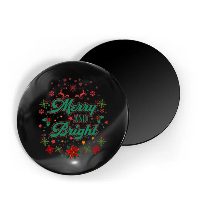 Cute Merry And Bright Christmas Season Magnet