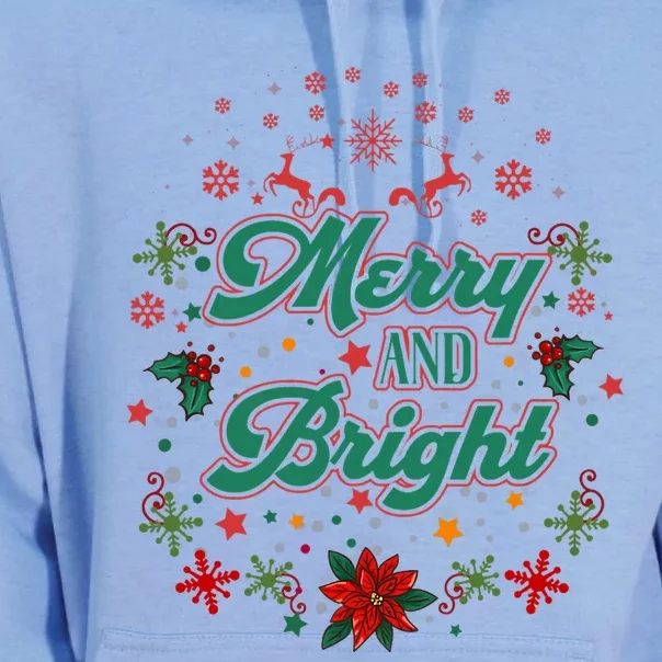 Cute Merry And Bright Christmas Season Unisex Surf Hoodie