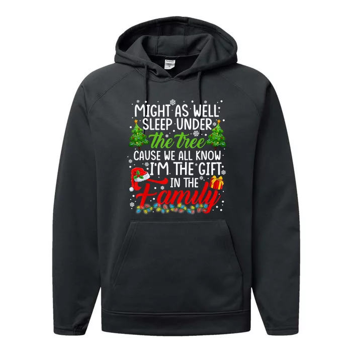 Christmas Might As Well Sleep Under The Tree Performance Fleece Hoodie