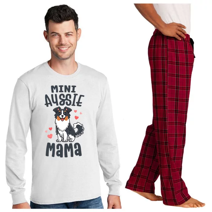 Cute Mini Aussie Mama Gift For Any Dog Lover Long Sleeve Pajama Set