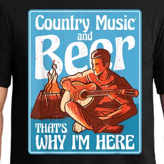 Country Music And Beer That's Why I'm Here Country Music Pajama Set