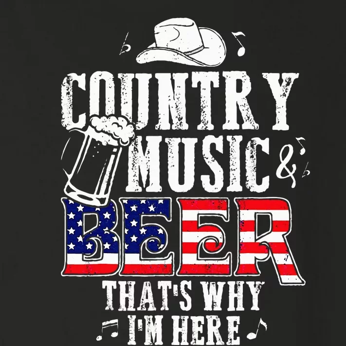 Country Music And Beer Thats Why Im Here Toddler Long Sleeve Shirt