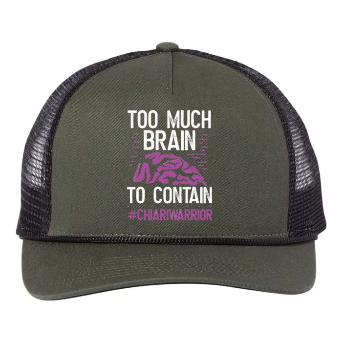 Chiari Malformation Awareness Too much Brain Purple Ribbon Retro Rope Trucker Hat Cap