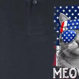 Cat Mom and Cat Dad USA Flag Funny Cat 4th of july Meowica Softstyle Adult Sport Polo