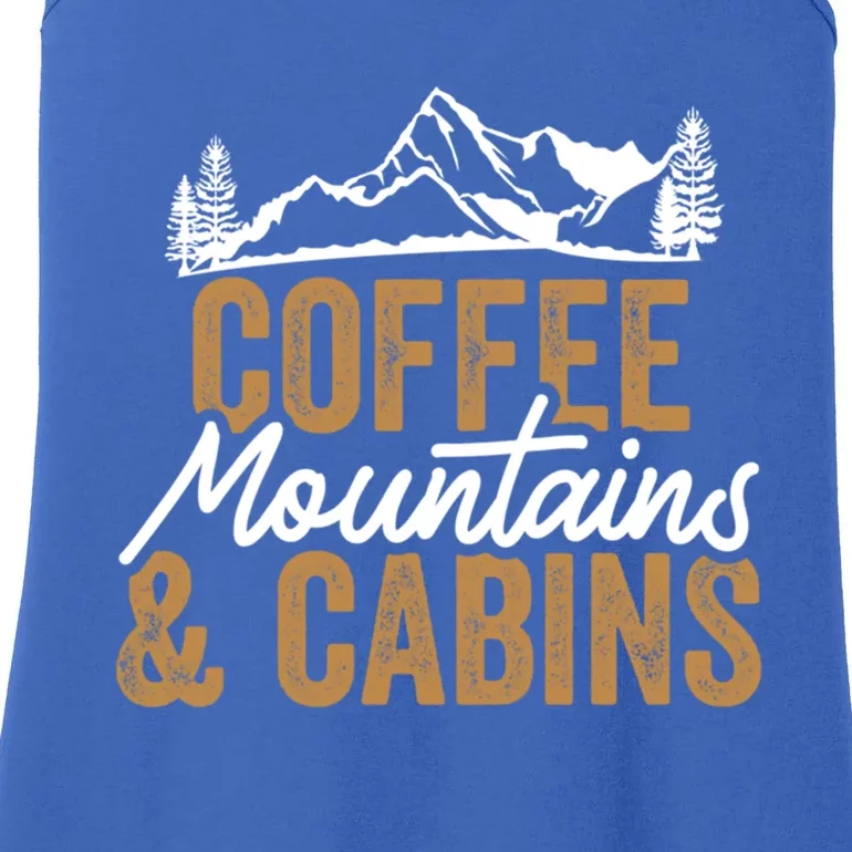 Coffee Mountains And Cabins Skiing Snowboarding Meaningful Gift Ladies Essential Tank