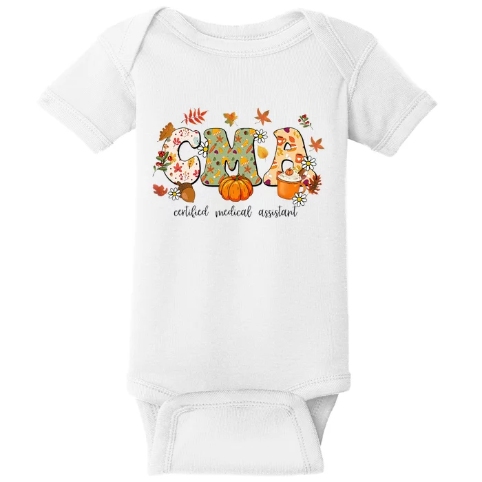 Certified Medical Assistant Autumn Fall Season Thanksgiving Baby Bodysuit