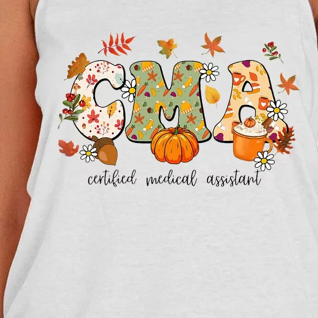 Certified Medical Assistant Autumn Fall Season Thanksgiving Women's Knotted Racerback Tank