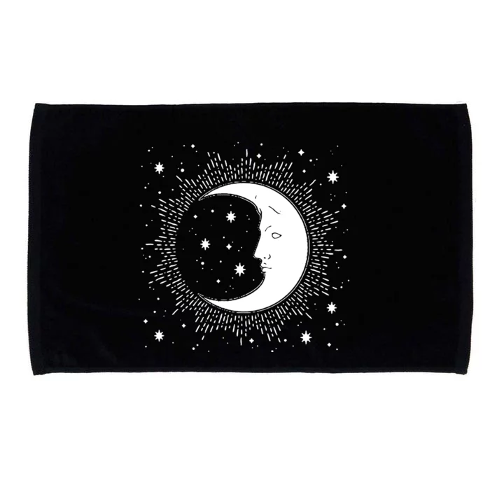 Crescent Moon And Stars Microfiber Hand Towel