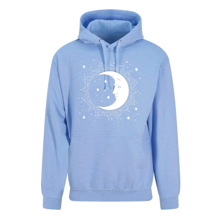 Crescent Moon And Stars Unisex Surf Hoodie