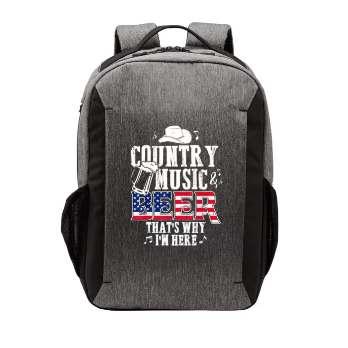 Country Music And Beer That's Why I'm Here Funny Vector Backpack