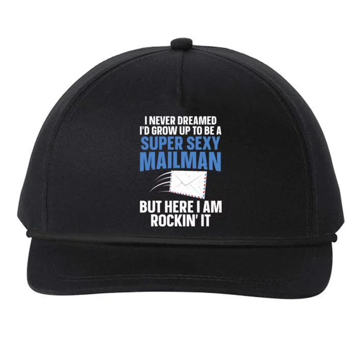 Cool Mailman Art For Postal Worker Post Office Mail Snapback Five-Panel Rope Hat