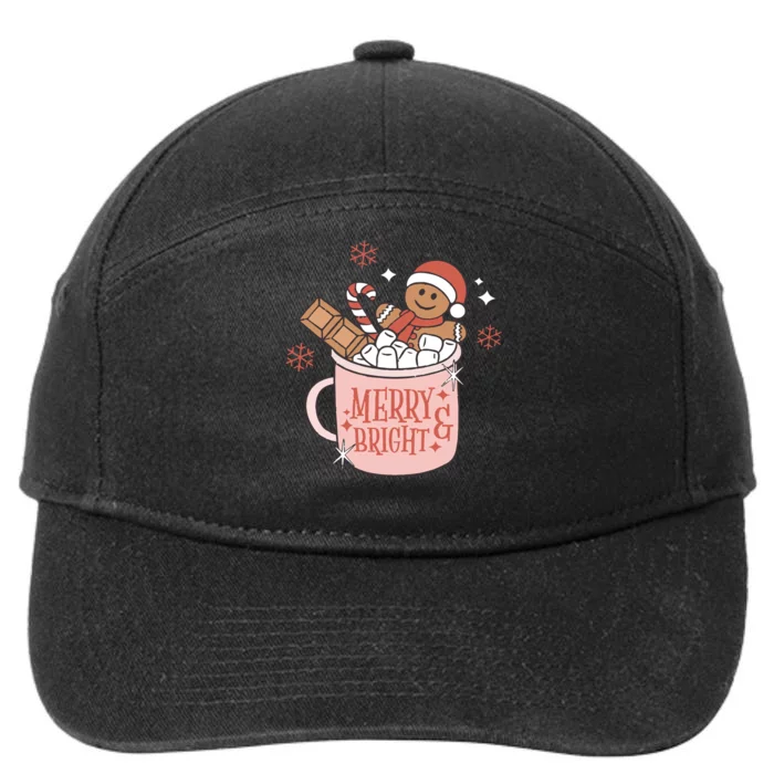 Christmas Merry And Bright Gingerbread Latte 7-Panel Snapback Hat