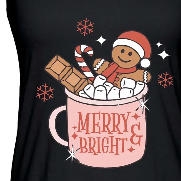 Christmas Merry And Bright Gingerbread Latte Ladies Essential Flowy Tank