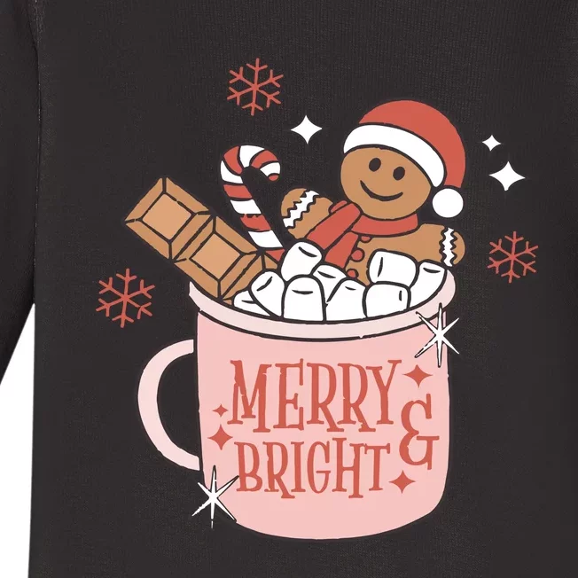 Christmas Merry And Bright Gingerbread Latte Baby Long Sleeve Bodysuit