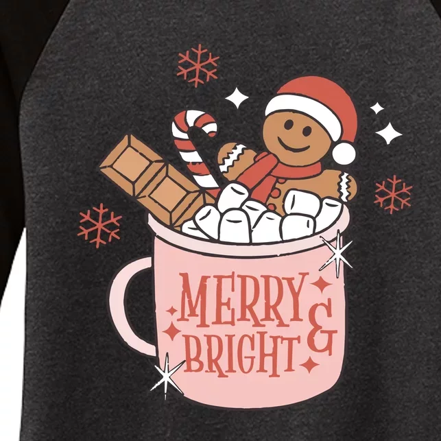 Christmas Merry And Bright Gingerbread Latte Women's Tri-Blend 3/4-Sleeve Raglan Shirt