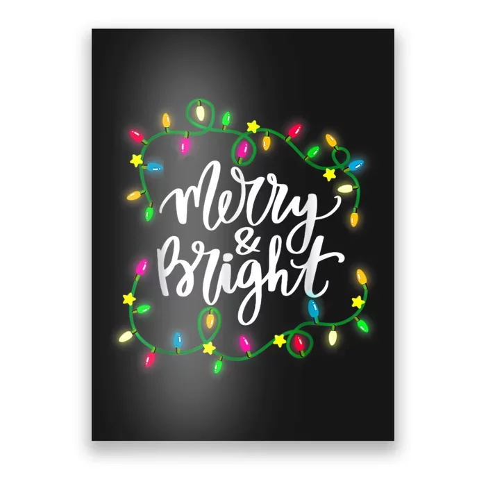 Cute Merry And Bright Christmas Lights Poster