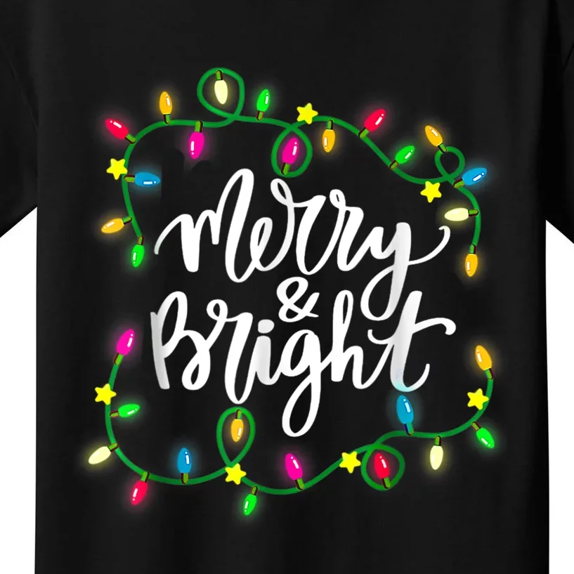 Cute Merry And Bright Christmas Lights Kids T-Shirt