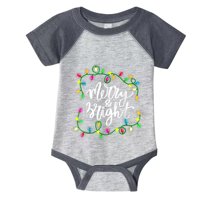 Cute Merry And Bright Christmas Lights Infant Baby Jersey Bodysuit