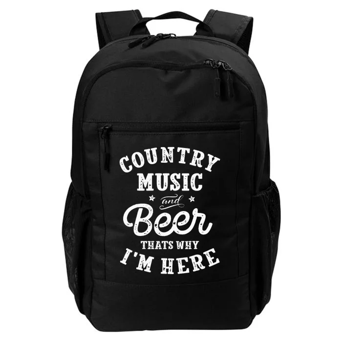 Country Music And Beer ThatS Why IM Here Guitar Guitarist Daily Commute Backpack