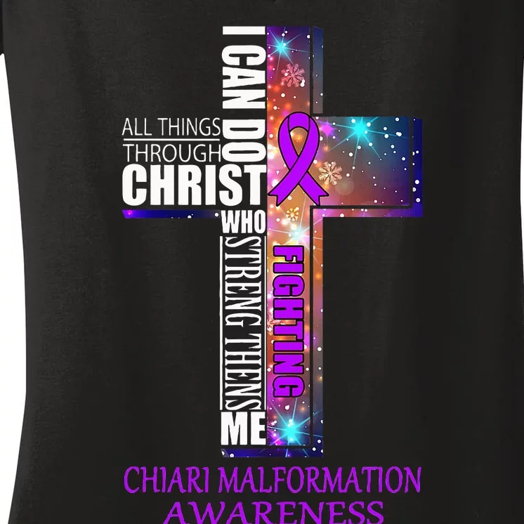 Chiari Malformation Awareness Christmas Gift Women's V-Neck T-Shirt