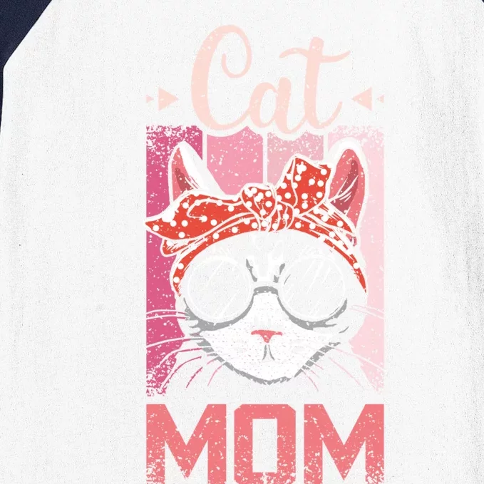 Cat Mom And Mom Cat With Cat Mother And Best Cat Mom Ever Cool Gift Baseball Sleeve Shirt