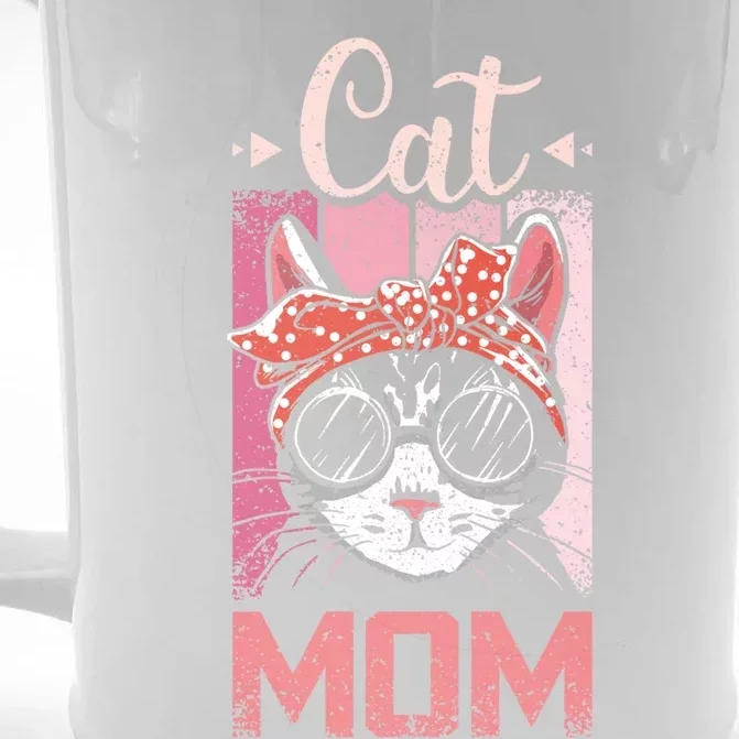 Cat Mom And Mom Cat With Cat Mother And Best Cat Mom Ever Cool Gift Front & Back Beer Stein