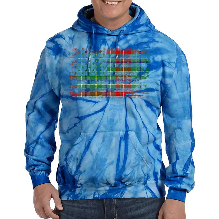 Clan Muirhead American Flag Scottish Tartan Gift Tie Dye Hoodie