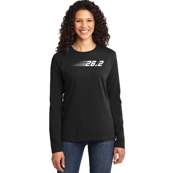 Cool Marathon Art  Marathoner Running 26.2 Finisher Ladies Long Sleeve Shirt