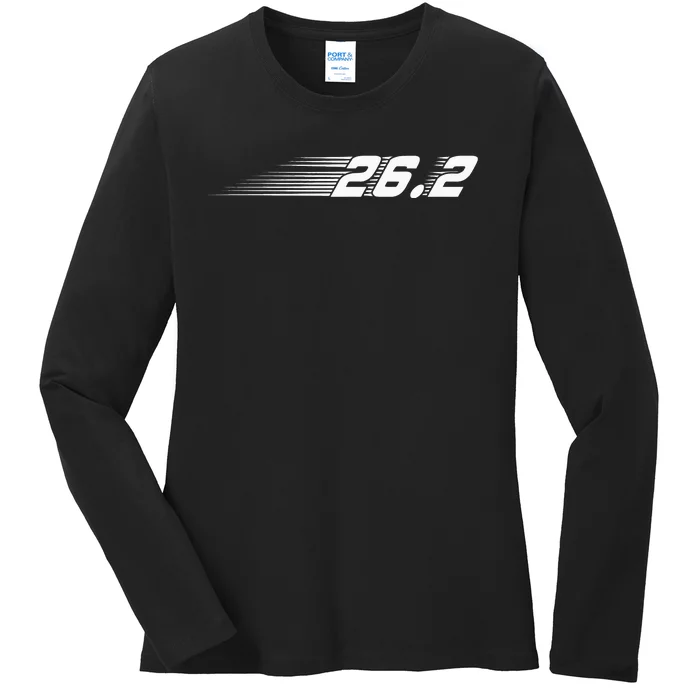 Cool Marathon Art  Marathoner Running 26.2 Finisher Ladies Long Sleeve Shirt