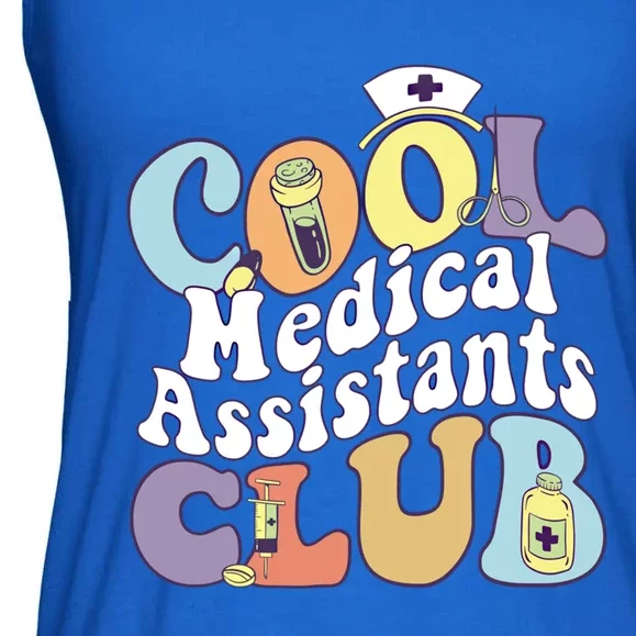 Cool Medical Assistants Club Registered Nurse Squad Groovy Meaningful Gift Ladies Essential Flowy Tank