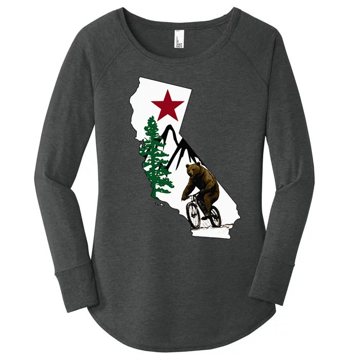 California Mountain Biking Bear Women's Perfect Tri Tunic Long Sleeve Shirt