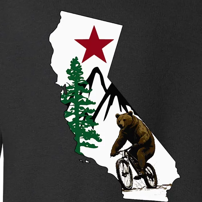 California Mountain Biking Bear Toddler Sweatshirt