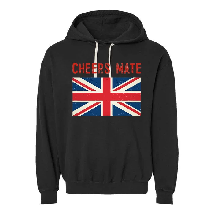 Cheers Mate British Slang Garment-Dyed Fleece Hoodie