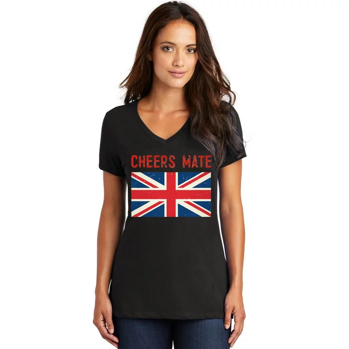 Cheers Mate British Slang Women's V-Neck T-Shirt