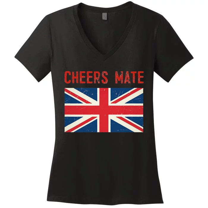 Cheers Mate British Slang Women's V-Neck T-Shirt