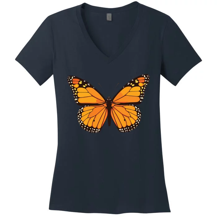 Cute Monarch Butterfly Women's V-Neck T-Shirt