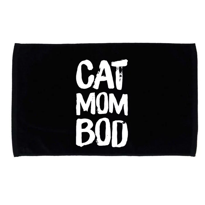 Cat Mom Bod Funny Gym Workout Saying Running Womens Gift Tank Top Microfiber Hand Towel