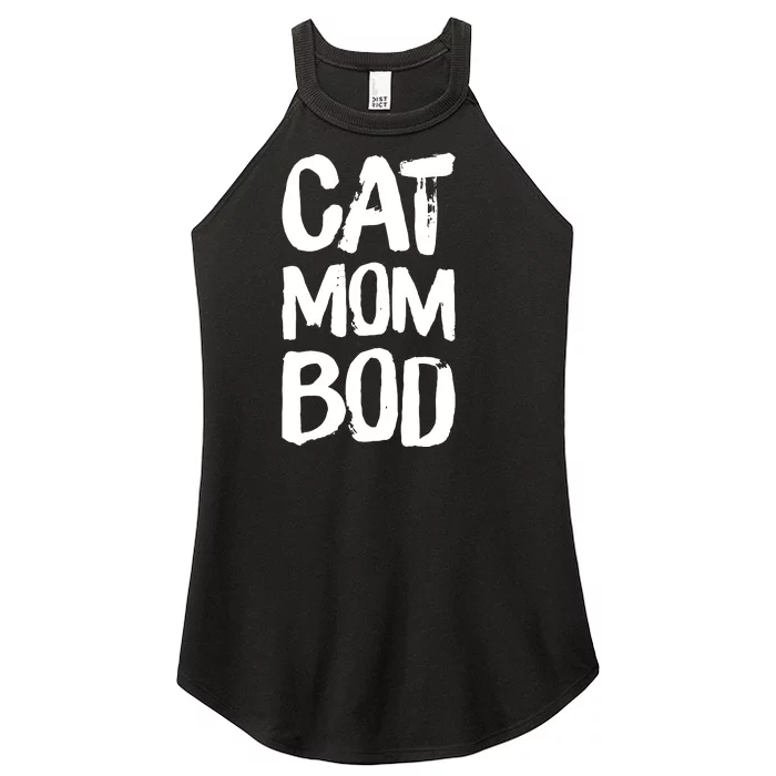 Cat Mom Bod Funny Gym Workout Saying Running Womens Gift Tank Top Women’s Perfect Tri Rocker Tank