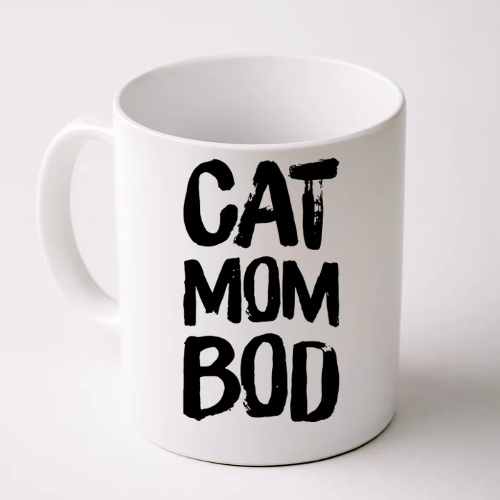 Cat Mom Bod Funny Gym Workout Saying Running Womens Gift Tank Top Front & Back Coffee Mug