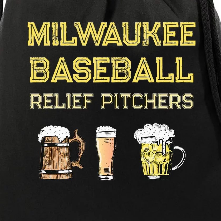 Classic Milwaukee Baseball & Beer Fan Retro Wisconsin Drawstring Bag