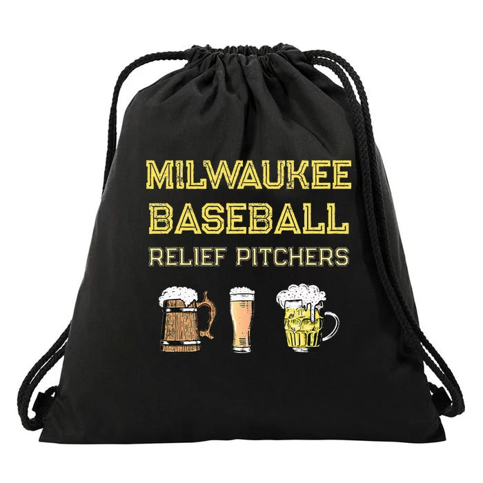 Classic Milwaukee Baseball & Beer Fan Retro Wisconsin Drawstring Bag