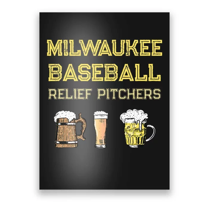 Classic Milwaukee Baseball & Beer Fan Retro Wisconsin Poster