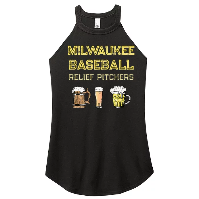 Classic Milwaukee Baseball & Beer Fan Retro Wisconsin Women’s Perfect Tri Rocker Tank