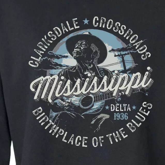 Clarksdale Mississippi Birthplace Of The Blues Cropped Pullover Crew