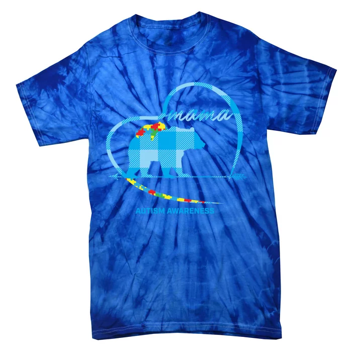 Cute Mama Bear Autism Cool Gift Mom Funny Gift Autism Awareness Cute Gift Tie-Dye T-Shirt