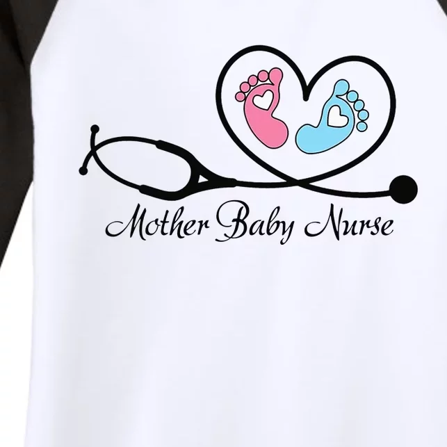 Cute Mother Baby Nurse Postpartum Nurse Mom Baby Nursing Women's Tri-Blend 3/4-Sleeve Raglan Shirt